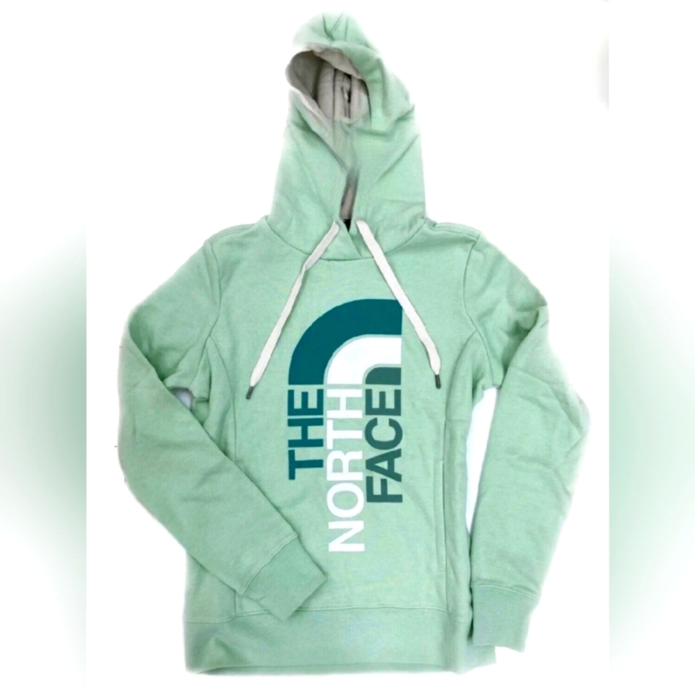 THE NORTHFACE HOODIE, LIGHT GREEN, BEIGE. GENTLY USED, WOMENS SIZE SMALL